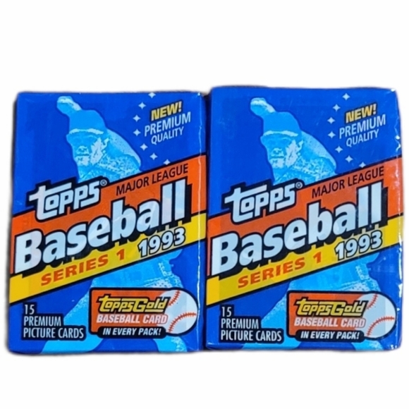 2 UNOPENED Pks Topps '93 MLB Series 1 Cards